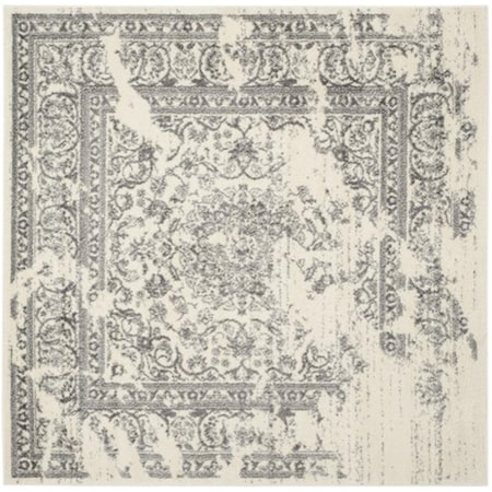 Safavieh Adirondack Power Loomed Square Rug- Ivory - Silver- 4 x 4 ft. ADR101B-4SQ